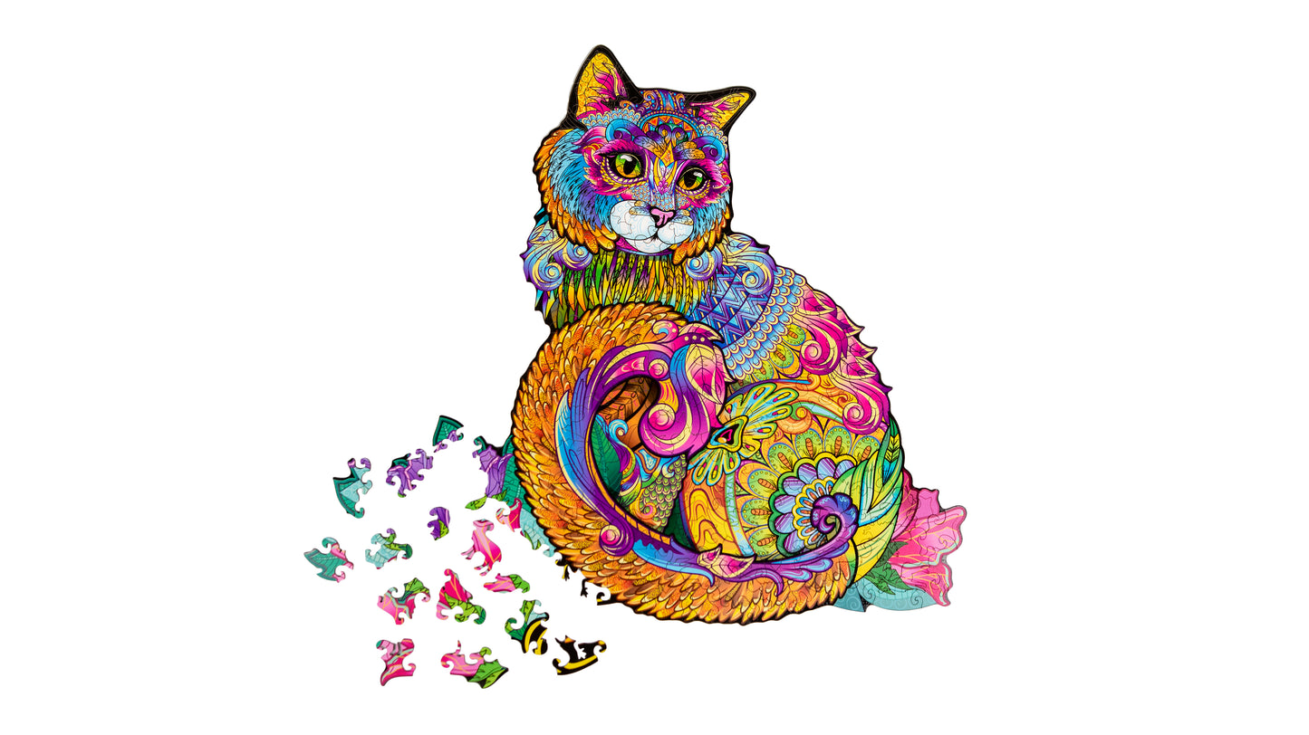 Puzzle en bois chat Woodvio™ (45 x 43 cm)