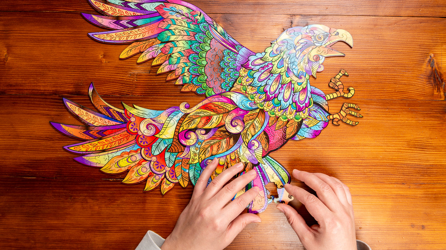 EWA Eco-Wood-Art Aigle Mural en Bois-Puzzle pour Adultes et Adolescents-Assemblage sans colle-287 pièces, Eagle, Noir EWA Eco-Wood-Art Aigle Mural en Bois-Puzzle pour Adultes et Adolescents-Assemblage sans colle-287 pièces, Eagle, Noir