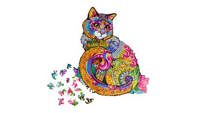 Puzzle en bois chat Woodvio™ (45 x 43 cm)