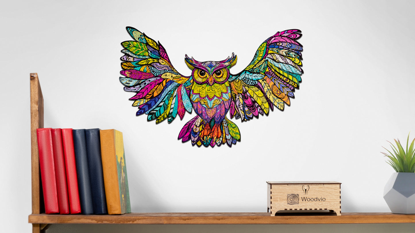 Woodvio™ Puzzle en bois Hibou (32 x 49 cm)