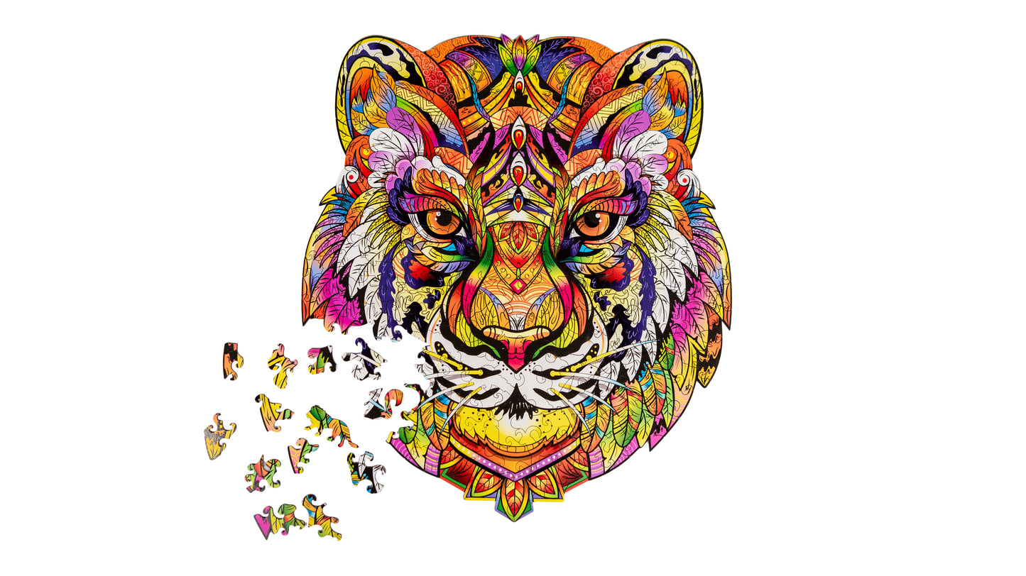 Puzzle en bois Tigre Woodvio™ (38 x 34 cm)