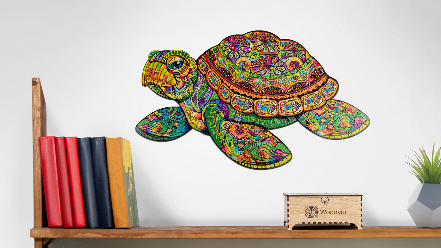 Puzzle en bois Tortue Woodvio™ (31 x 52 cm)